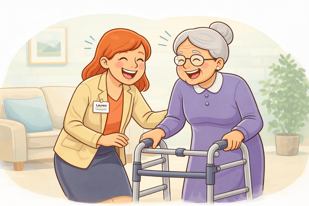 Therapist chatting with a client